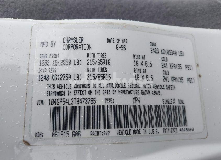 Photo 9 of 1996 Dodge Grand CARAVAN LE/ES (VIN 1B4GP54L3TB473795)