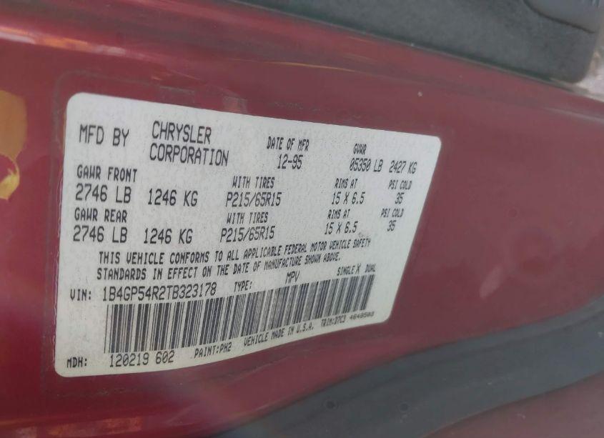 Photo 9 of 1996 Dodge Grand CARAVAN LE/ES (VIN 1B4GP54R2TB323178)
