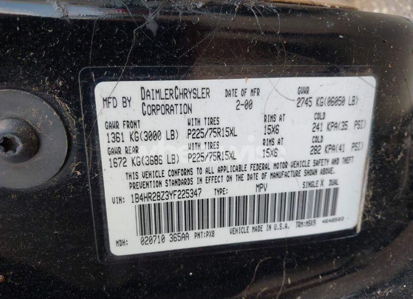 Photo 9 of 2000 Dodge Durango (VIN 1B4HR28Z3YF225347)