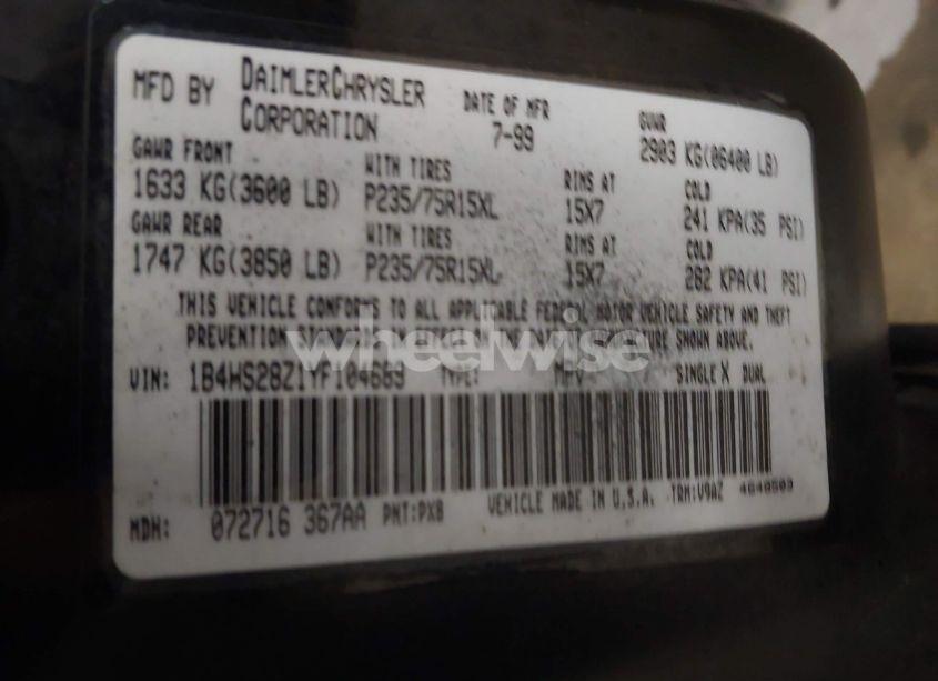 Photo 9 of 2000 Dodge Durango (VIN 1B4HS28Z1YF104689)