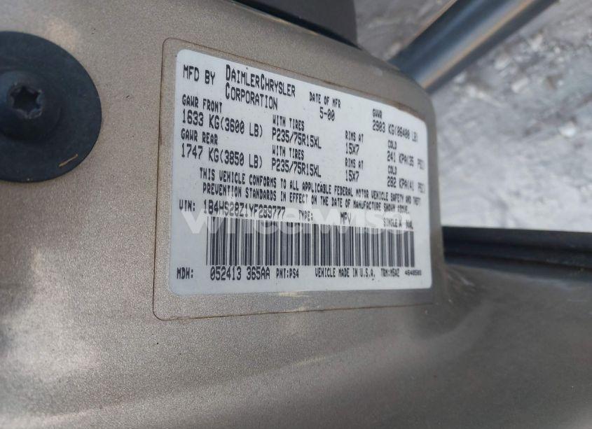 Photo 9 of 2000 Dodge Durango (VIN 1B4HS28Z1YF289777)