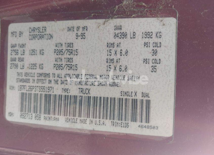 Photo 9 of 1996 Dodge Dakota N/A (VIN 1B7FL26P3TS551971)