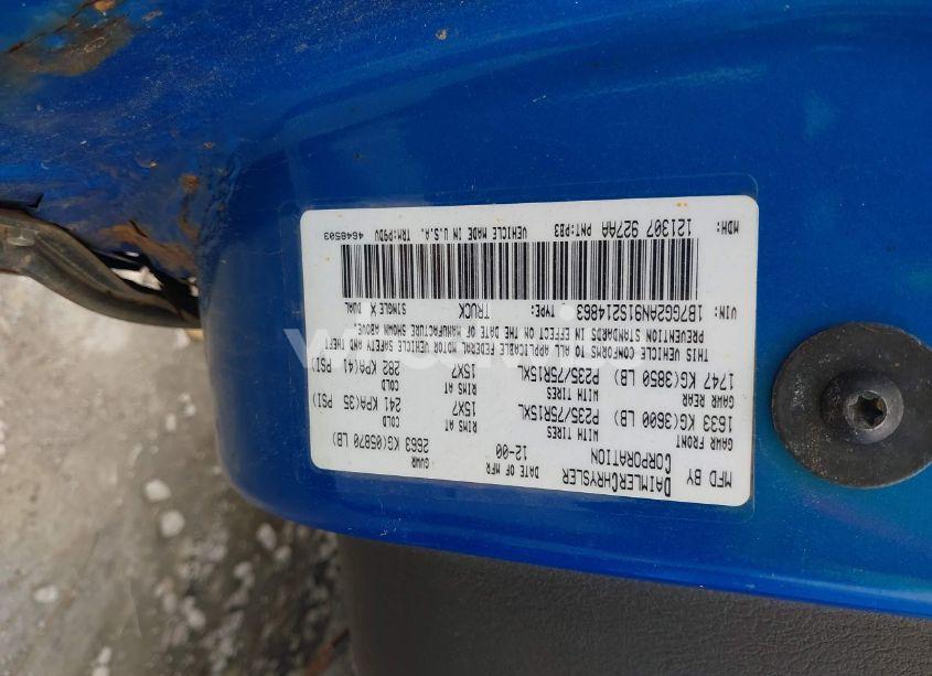 Photo 9 of 2001 Dodge Dakota SLT/SPORT (VIN 1B7GG2AN91S214863)