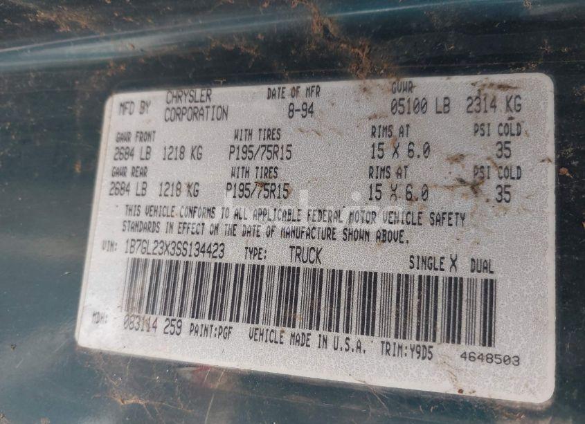 Photo 9 of 1995 Dodge Dakota N/A (VIN 1B7GL23X3SS134423)