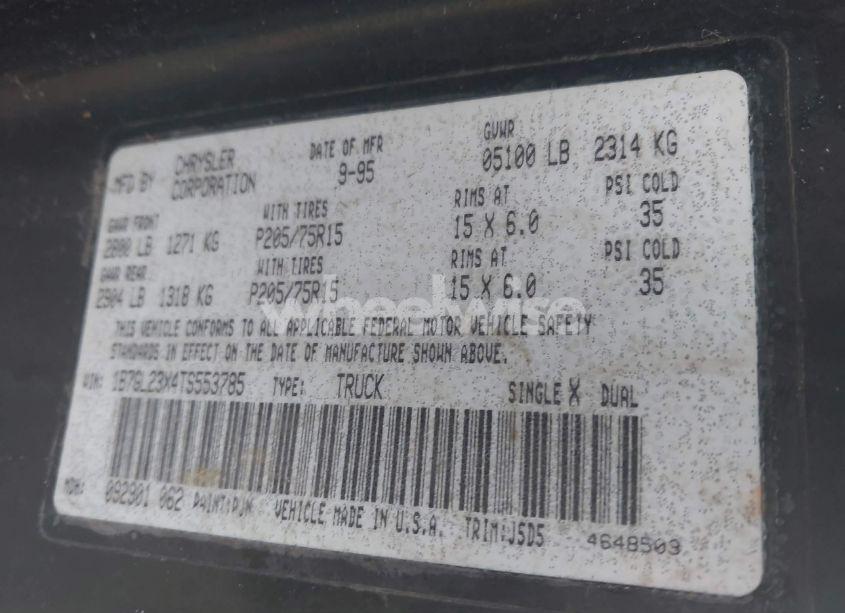 Photo 9 of 1996 Dodge Dakota N/A (VIN 1B7GL23X4TS553785)