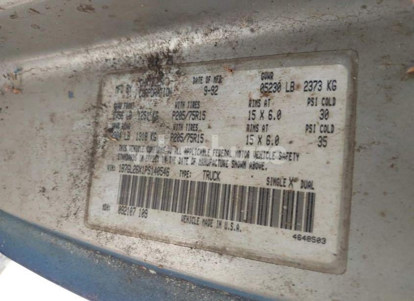 Photo 9 of 1993 Dodge Dakota (VIN 1B7GL26X1PS140546)