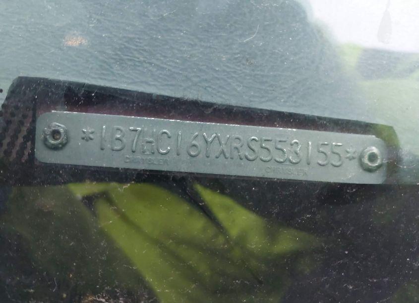 Photo 9 of 1994 Dodge Ram 1500 (VIN 1B7HC16YXRS553155)