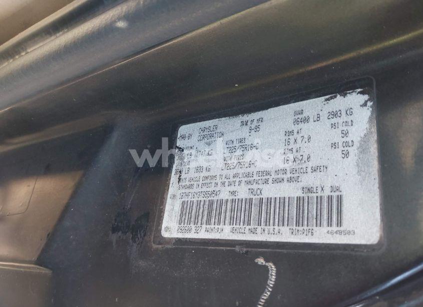 Photo 9 of 1996 Dodge Ram 1500 (VIN 1B7HF16Y3TS550547)