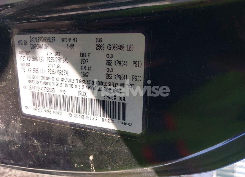 Photo 9 of 2001 Dodge Ram 1500 ST (VIN 1B7HF16Y41S762385)