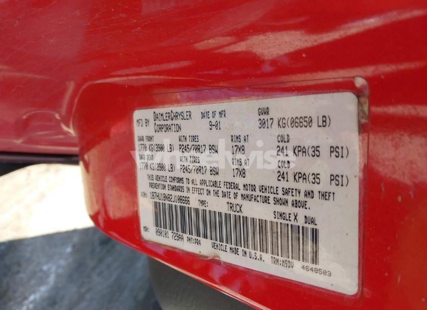 Photo 9 of 2002 Dodge Ram 1500 ST (VIN 1B7HU18N82J108666)