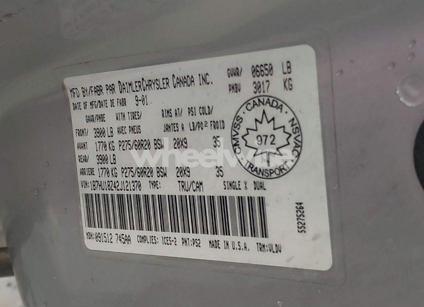 Photo 9 of 2002 Dodge Ram 1500 ST (VIN 1B7HU18Z42J121370)