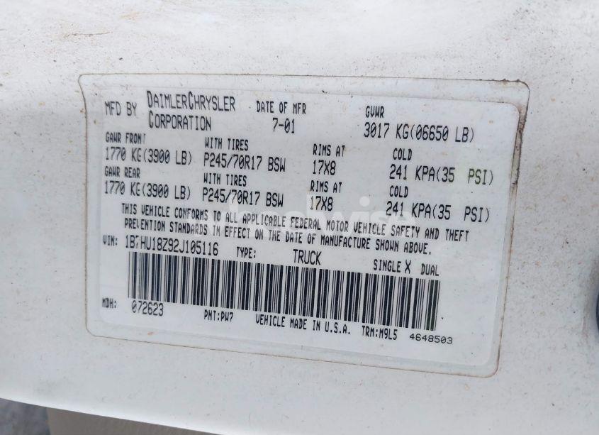 Photo 9 of 2002 Dodge Ram 1500 ST (VIN 1B7HU18Z92J105116)