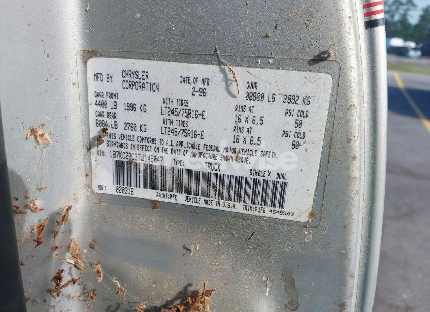 Photo 9 of 1996 Dodge Ram 2500 (VIN 1B7KC23C3TJ145047)