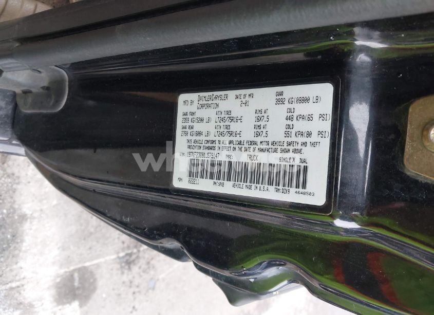 Photo 9 of 2001 Dodge Ram 2500 ST (VIN 1B7KF23691J579147)