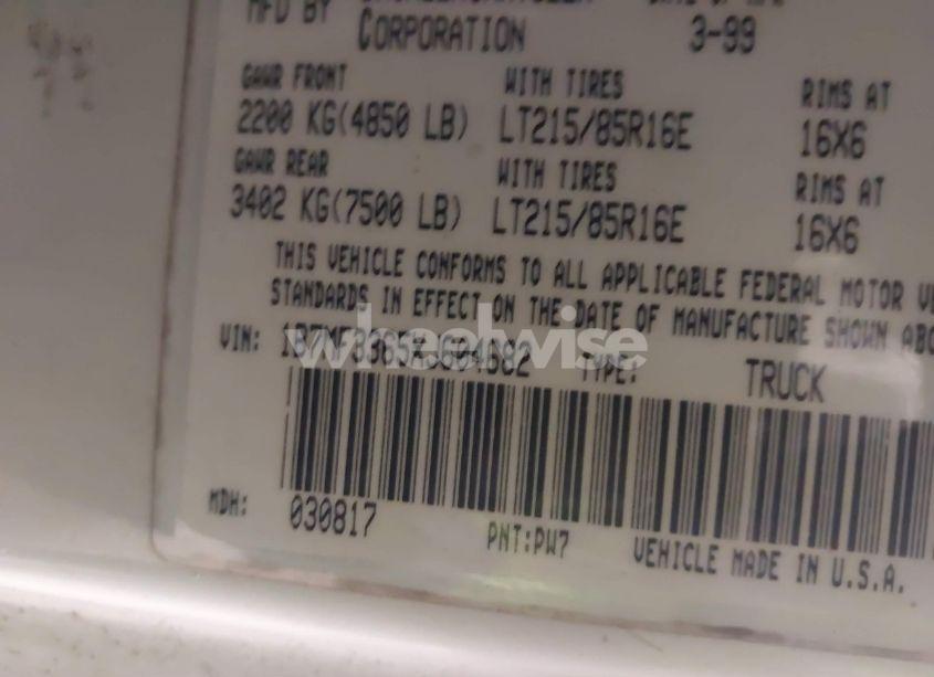 Photo 8 of 1999 Dodge Ram 3500 ST (VIN 1B7MF3365XJ604682)