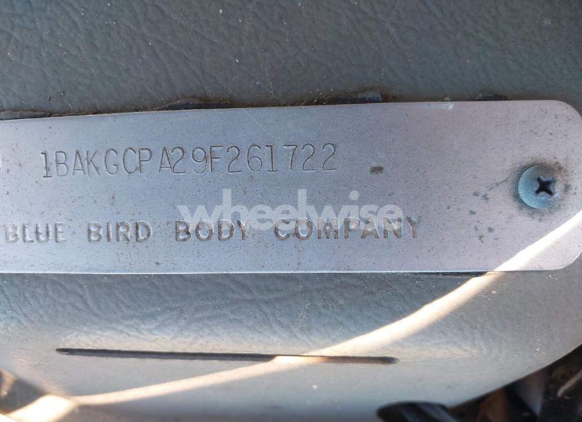 Photo 9 of 2009 Blue Bird SCHOOL BUS / TRANSIT BUS (VIN 1BAKGCPA29F261722)