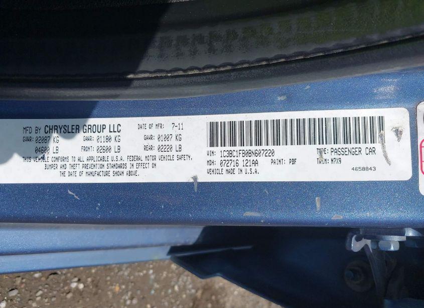 Photo 9 of 2011 Chrysler 200 TOURING (VIN 1C3BC1FB0BN607220)