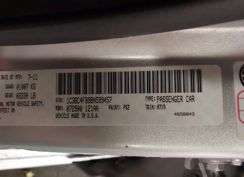 Photo 9 of 2011 Chrysler 200 LX (VIN 1C3BC4FB9BN599457)