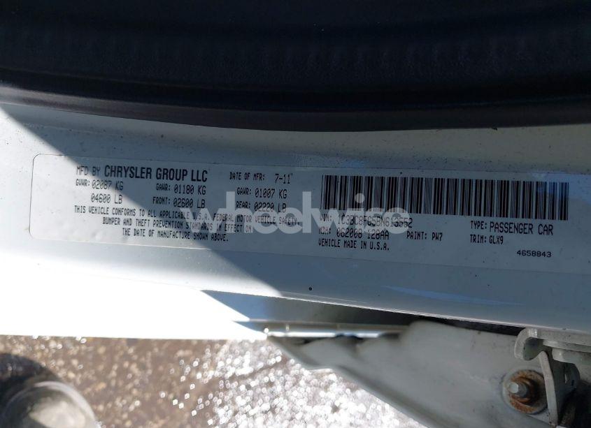 Photo 9 of 2011 Chrysler 200 S (VIN 1C3BC8FG5BN613552)