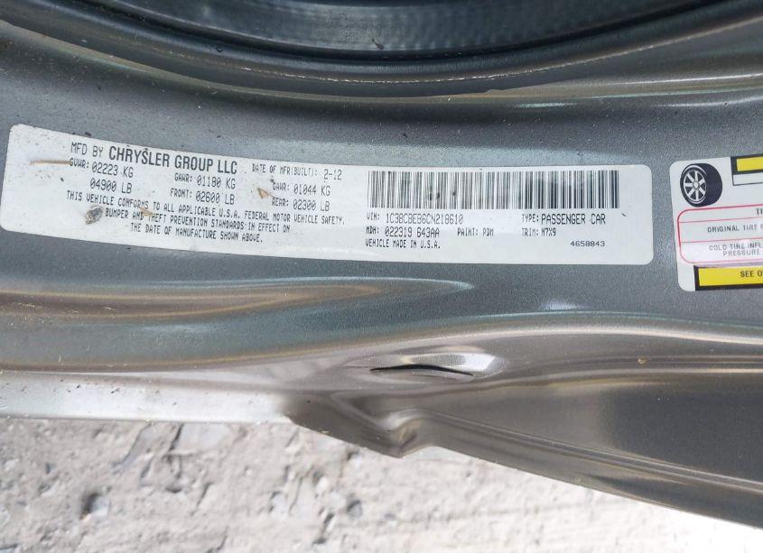 Photo 9 of 2012 Chrysler 200 TOURING (VIN 1C3BCBEB6CN218610)