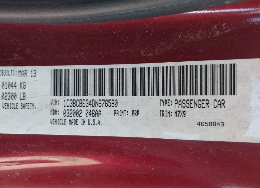 Photo 9 of 2013 Chrysler 200 TOURING (VIN 1C3BCBEG4DN676580)