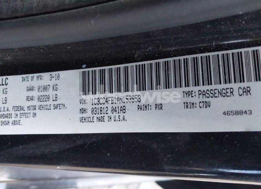 Photo 9 of 2010 Chrysler Sebring TOURING (VIN 1C3CC4FB1AN153953)