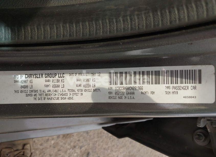 Photo 9 of 2012 Chrysler 200 LX (VIN 1C3CCBAB0CN291966)