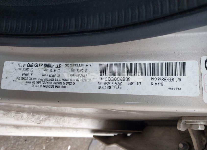Photo 9 of 2013 Chrysler 200 LX (VIN 1C3CCBAB0DN698588)