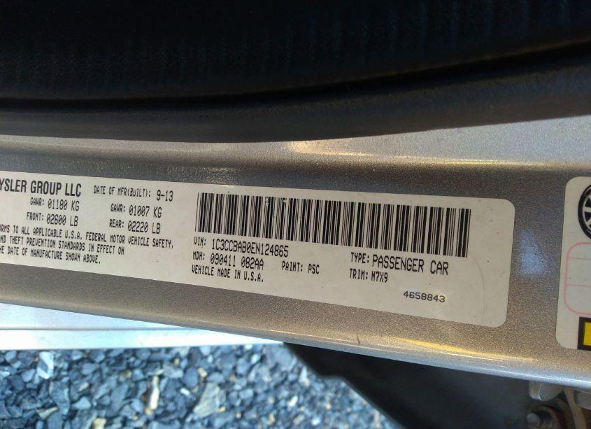 Photo 9 of 2014 Chrysler 200 LX (VIN 1C3CCBAB0EN124865)