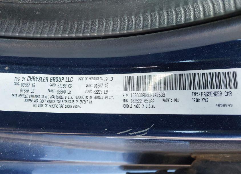 Photo 9 of 2014 Chrysler 200 LX (VIN 1C3CCBAB0EN142539)
