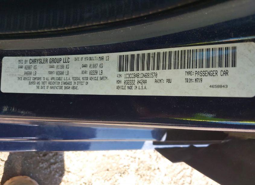 Photo 9 of 2013 Chrysler 200 LX (VIN 1C3CCBAB1DN691570)