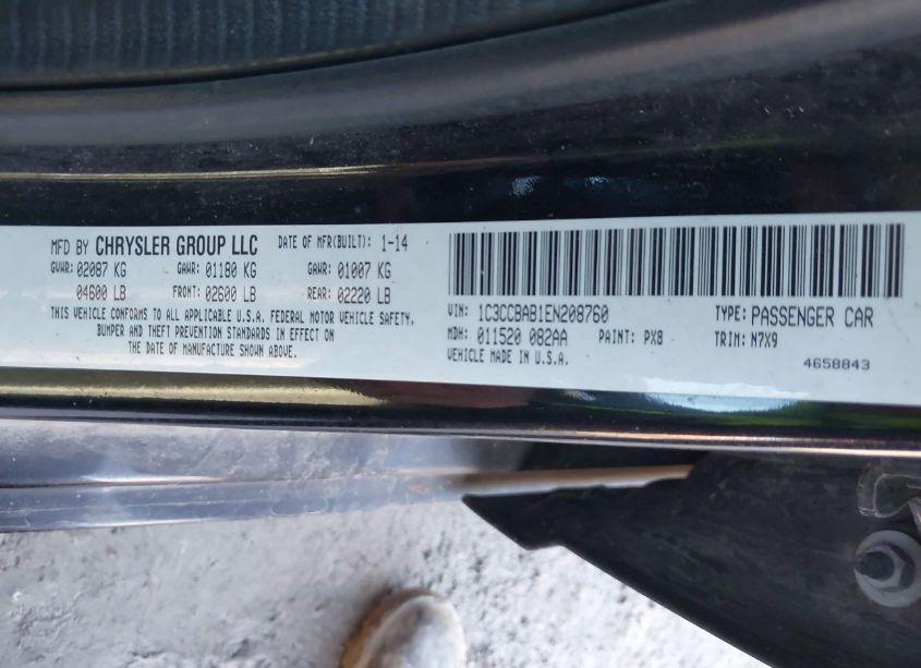 Photo 9 of 2014 Chrysler 200 LX (VIN 1C3CCBAB1EN208760)