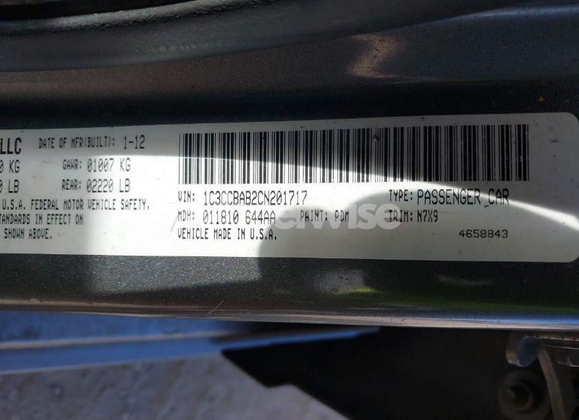 Photo 9 of 2012 Chrysler 200 LX (VIN 1C3CCBAB2CN201717)