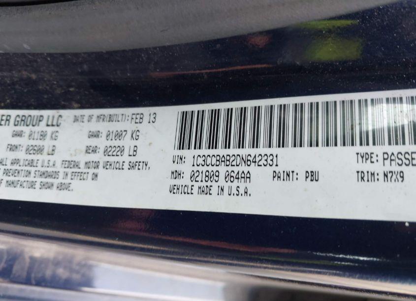 Photo 9 of 2013 Chrysler 200 LX (VIN 1C3CCBAB2DN642331)