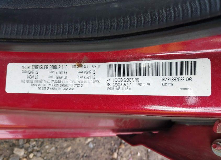 Photo 9 of 2013 Chrysler 200 LX (VIN 1C3CCBAB2DN671781)