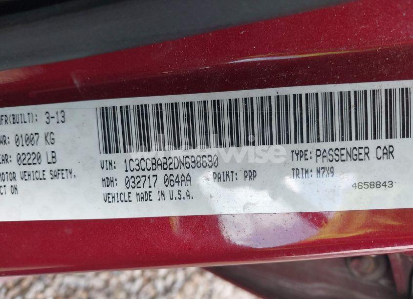 Photo 9 of 2013 Chrysler 200 LX (VIN 1C3CCBAB2DN698690)