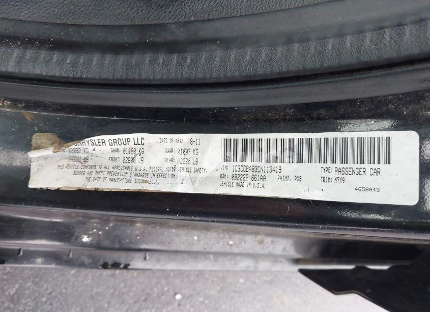 Photo 9 of 2012 Chrysler 200 LX (VIN 1C3CCBAB3CN113419)