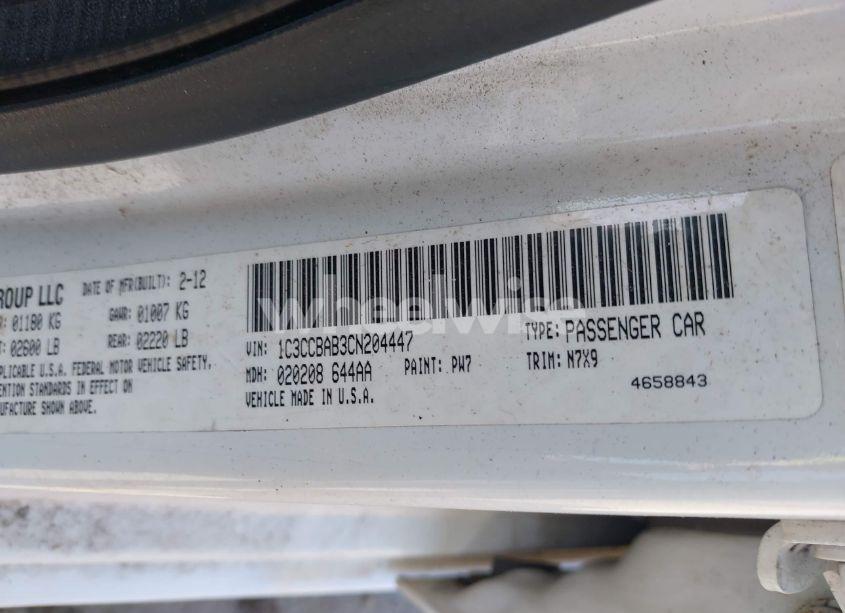 Photo 9 of 2012 Chrysler 200 LX (VIN 1C3CCBAB3CN204447)