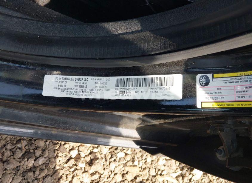 Photo 9 of 2012 Chrysler 200 LX (VIN 1C3CCBAB4CN244617)