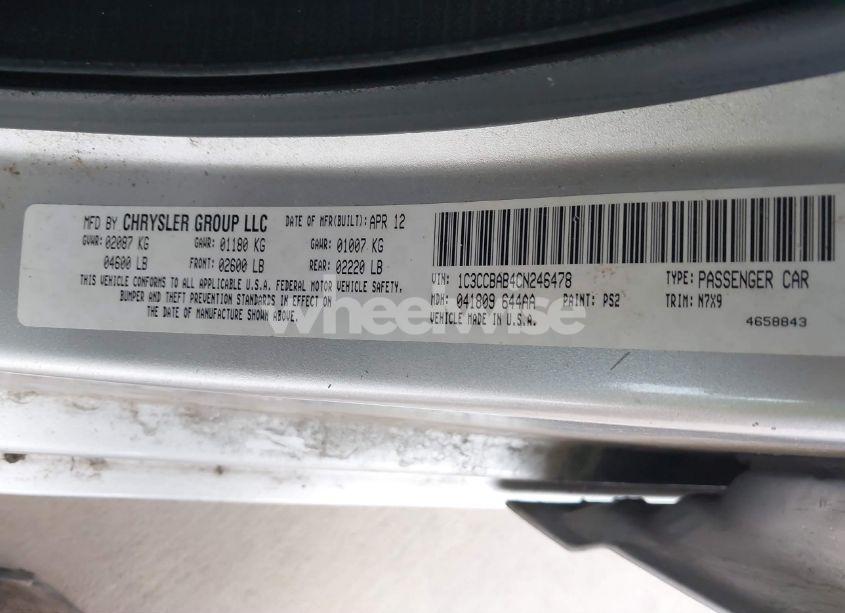 Photo 9 of 2012 Chrysler 200 LX (VIN 1C3CCBAB4CN246478)