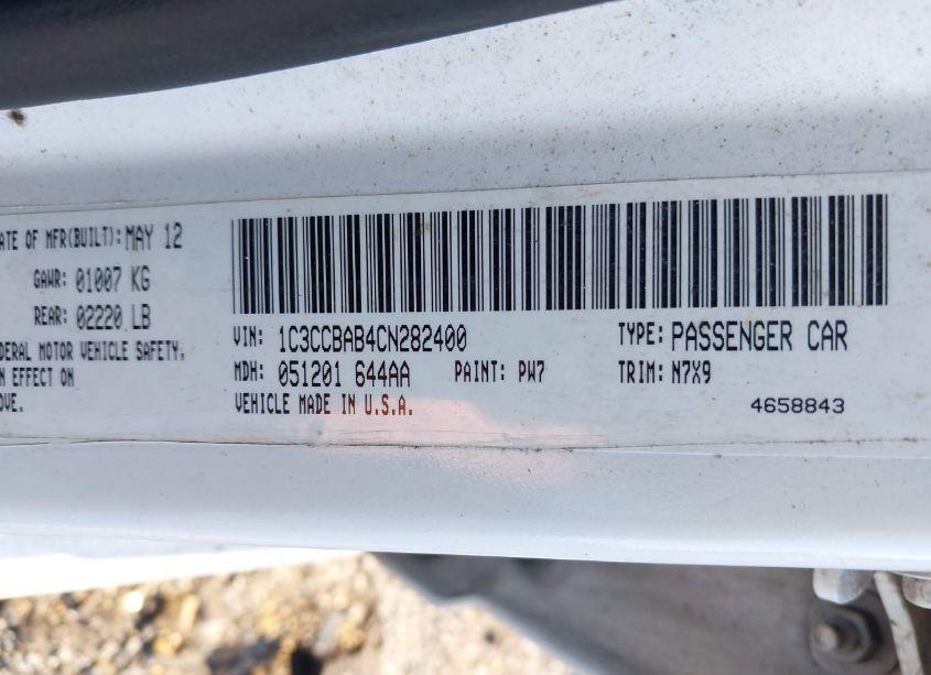 Photo 9 of 2012 Chrysler 200 LX (VIN 1C3CCBAB4CN282400)