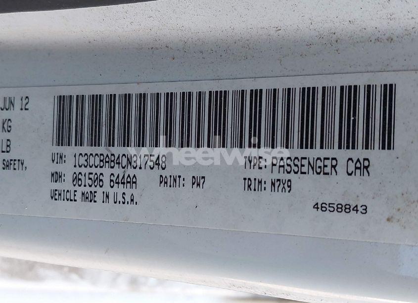 Photo 9 of 2012 Chrysler 200 LX (VIN 1C3CCBAB4CN317548)