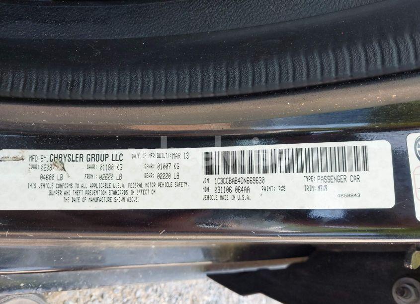 Photo 9 of 2013 Chrysler 200 LX (VIN 1C3CCBAB4DN669630)