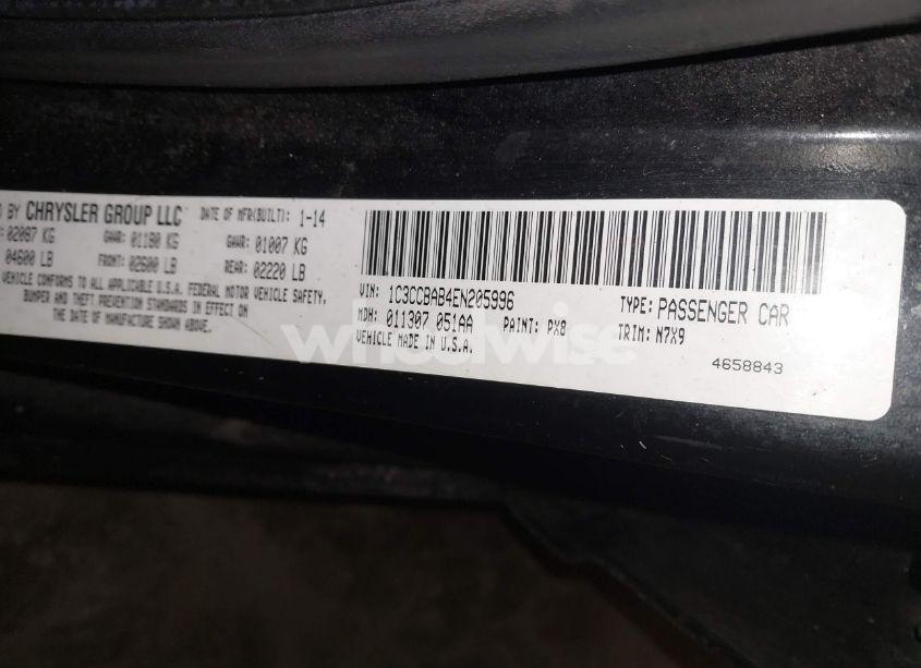 Photo 9 of 2014 Chrysler 200 LX (VIN 1C3CCBAB4EN205996)