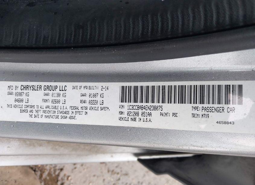 Photo 9 of 2014 Chrysler 200 LX (VIN 1C3CCBAB4EN238075)