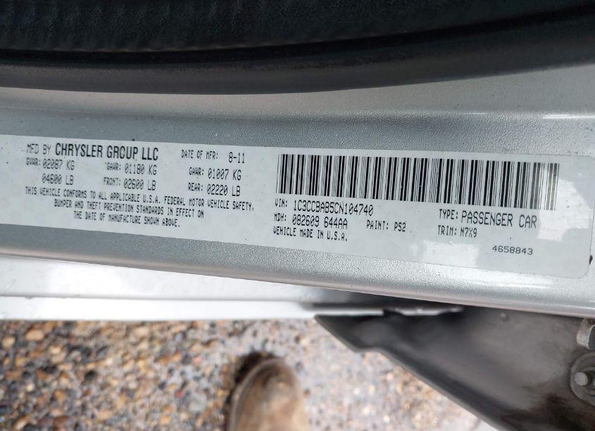 Photo 9 of 2012 Chrysler 200 LX (VIN 1C3CCBAB5CN104740)