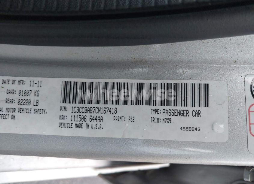 Photo 9 of 2012 Chrysler 200 LX (VIN 1C3CCBAB7CN167418)