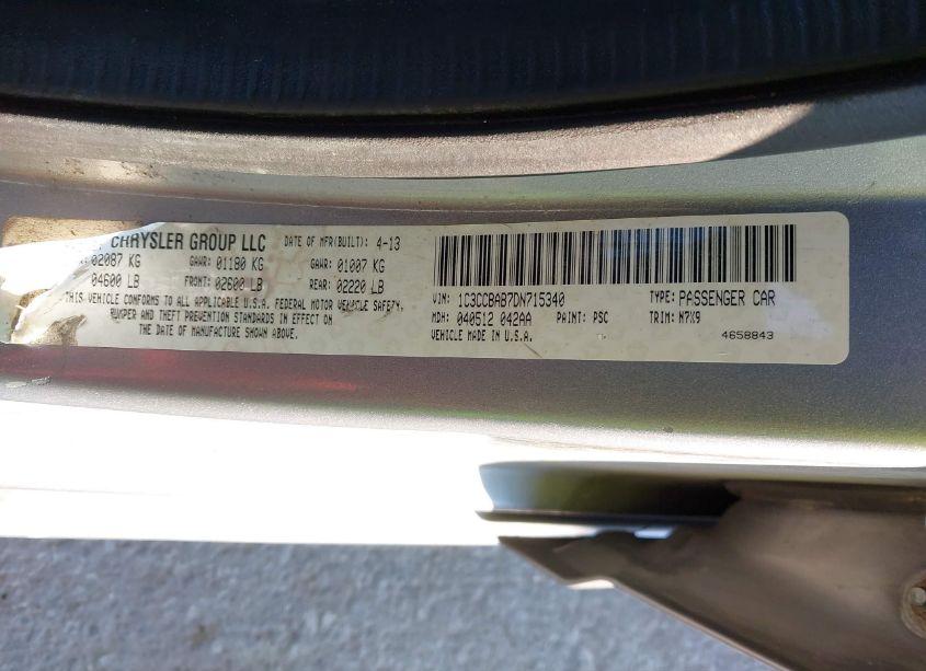 Photo 9 of 2013 Chrysler 200 LX (VIN 1C3CCBAB7DN715340)