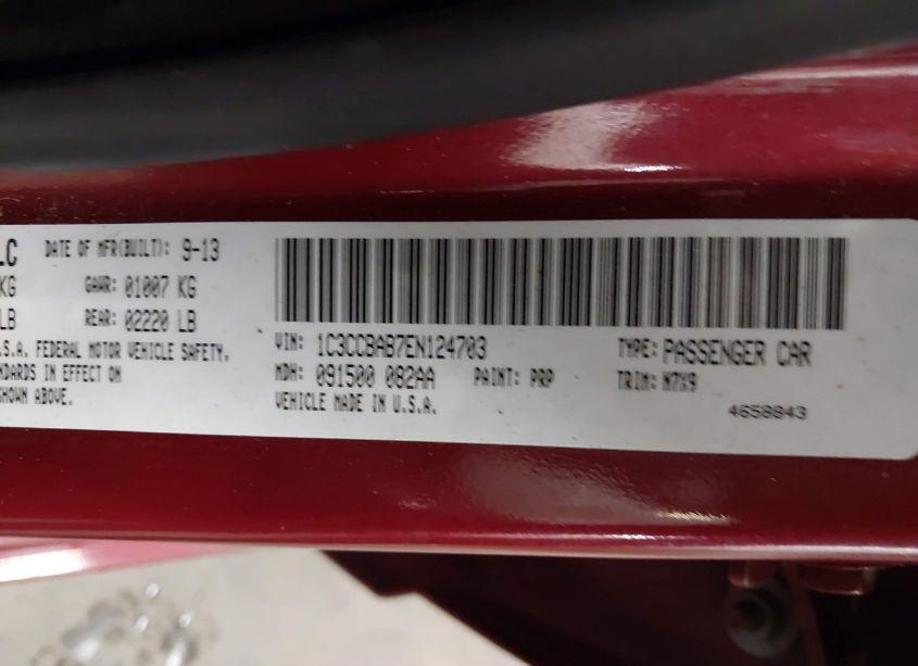 Photo 9 of 2014 Chrysler 200 LX (VIN 1C3CCBAB7EN124703)