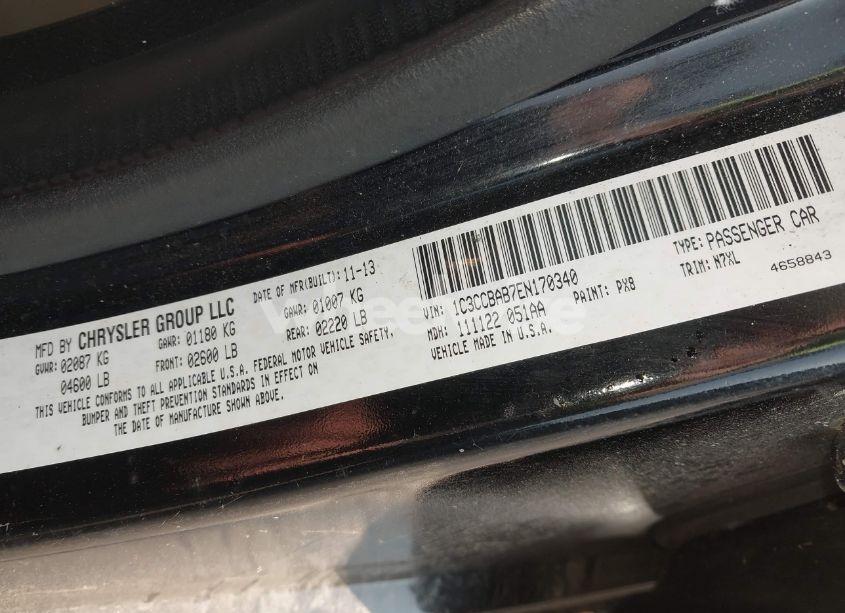 Photo 9 of 2014 Chrysler 200 LX (VIN 1C3CCBAB7EN170340)